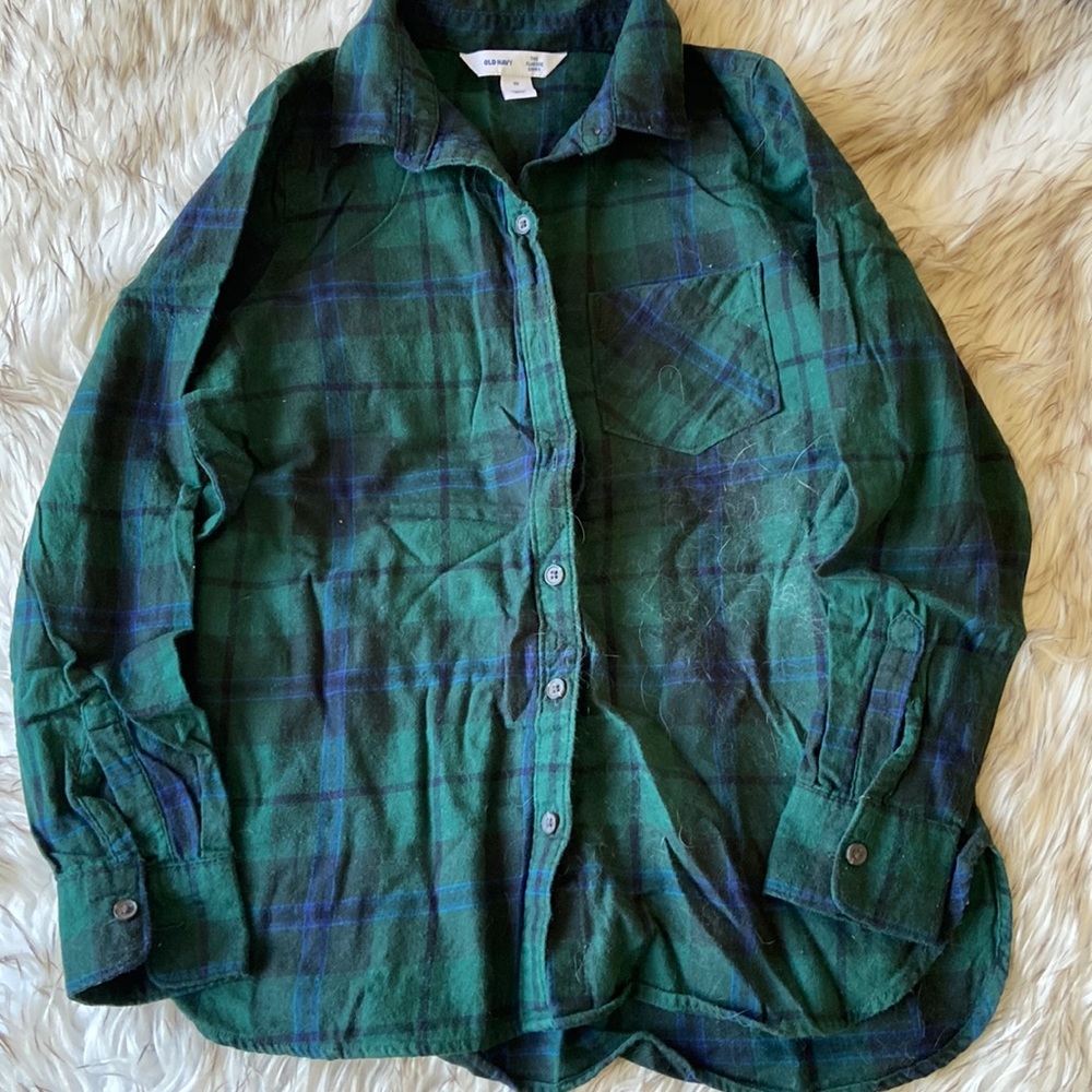 Blue green flannel
